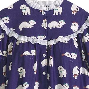 Lanz of Salzburg XS Blue Maltese
Dog Print Cotton Flannel Nightgown
NWT
